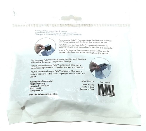 Aqua Cube/Aqua Falls Fountain Replacement Charcoal Filters 4 pack PAC11-13593