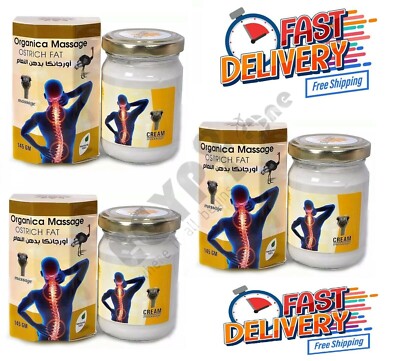 3 X Lotus Natural Ostrich Fat Ointment Treats Muscle, Bone, Joint Pain Reliever 