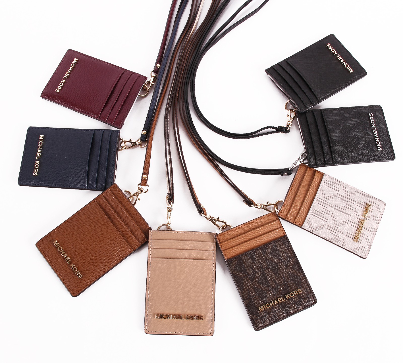 michael kors id lanyard badge holder