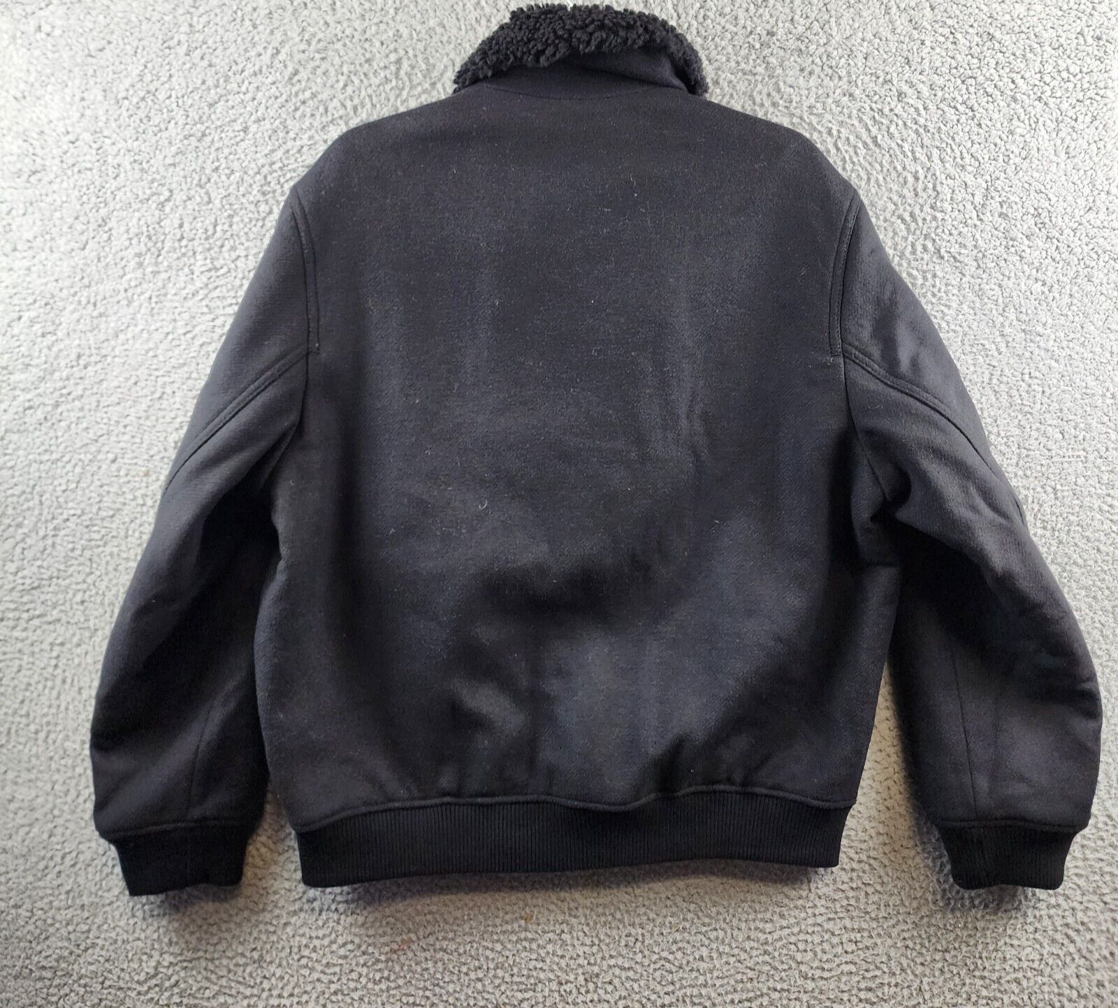 Hugo Boss Wool Faux-Shearling Collar Bomber Jacket Men's S Hugo Boss Wool Faux-Shearling Collar Bomber Jacket Men's S