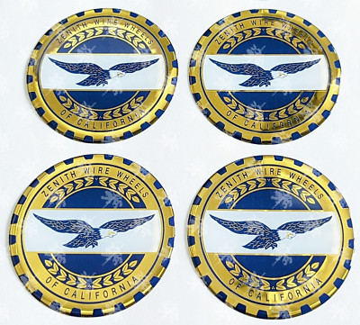 Blue and Gold Zenith Eagle Wire Wheel Chips Set of 4 Size 2.25 inches