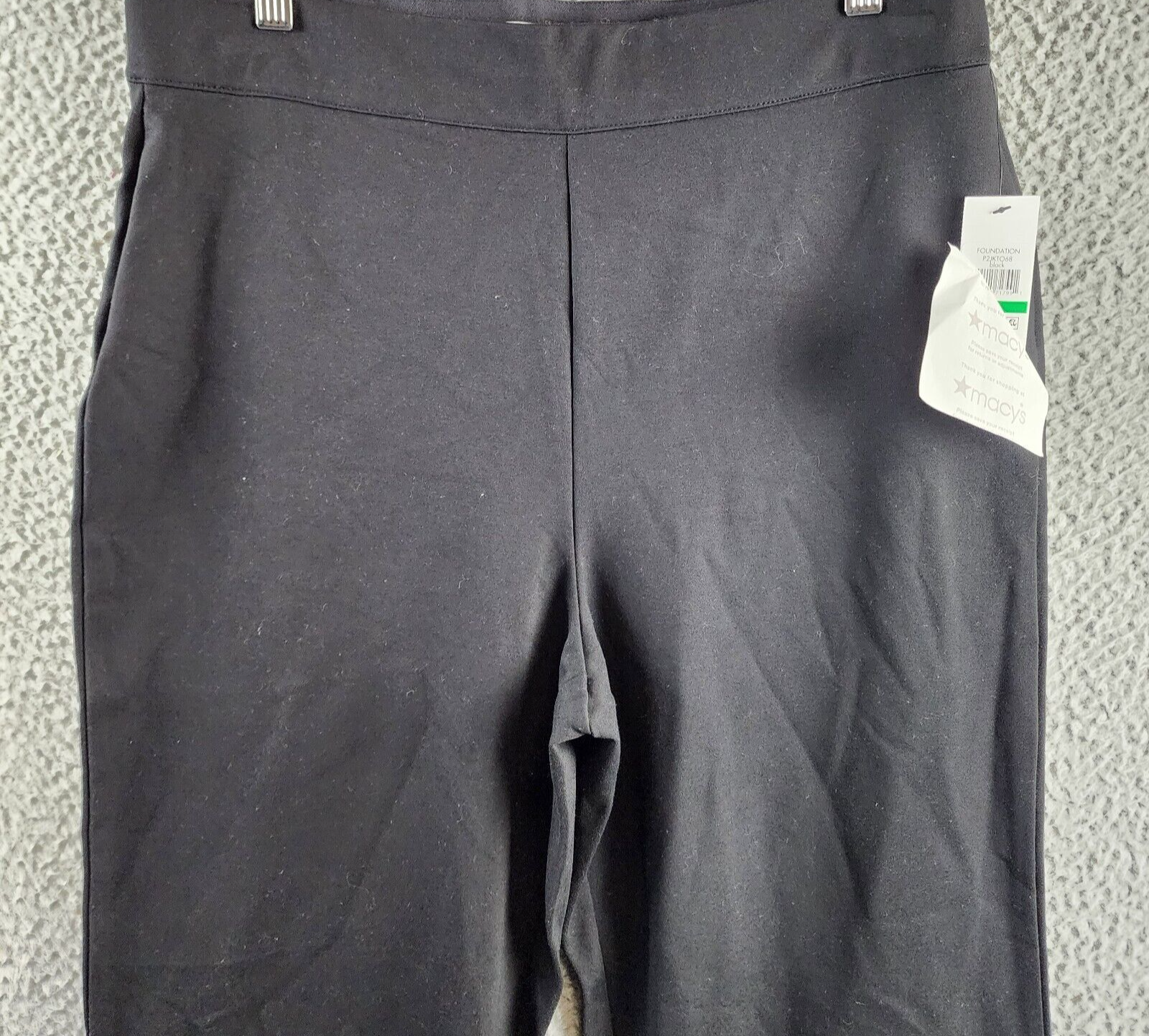 DKNY High Rise Wide Leg Pants Women's L Black Elastic Waist Side Pockets Pull On - Picture 3 of 14