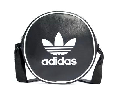 NEW ADIDAS ORIGINALS TREFOIL VINTAGE ROUND AIRLINER BAG IT759 BLACK