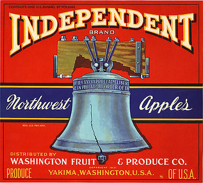 Original* INDEPENDENT Red PATRIOTIC Liberty Bell NW Apple