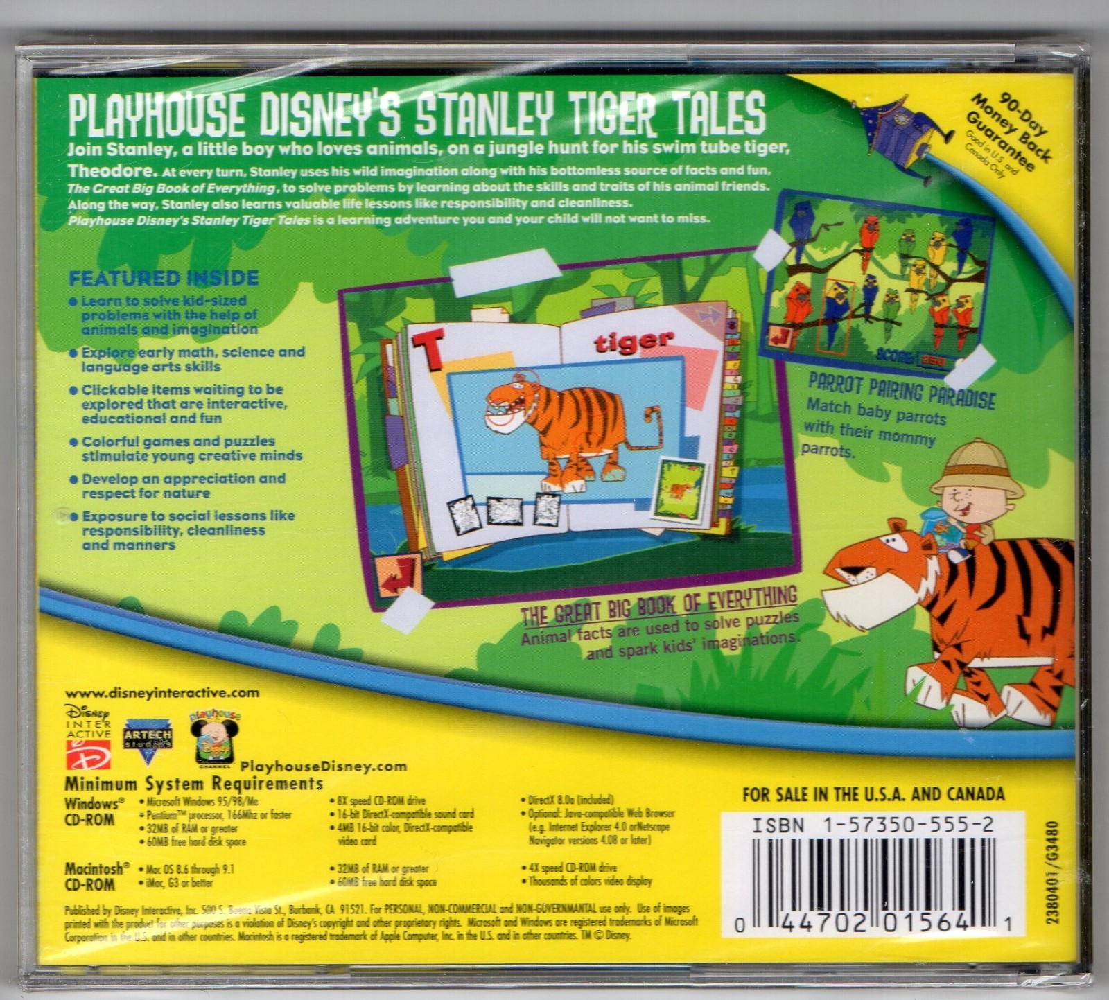 New Playhouse Disney Stanley Tiger Tales CD Rom Learning Game PC MAC
