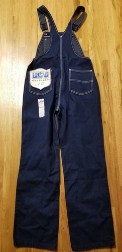 NOS BIG SMITH Big Boys or Girls Sz 16 Youth Dark Blue Denim Bib Overalls Cotton