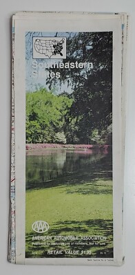 Road Map Southeastern United States USA AAA 1986 Distressed Collectible 