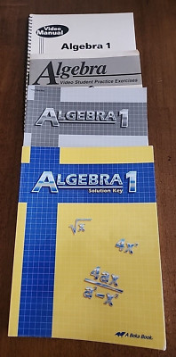 ABEKA Algebra 1 Teacher Solution/Test Key/Video Manual/Student Practice Bundle