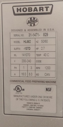 Dough Mixer Horbert 662