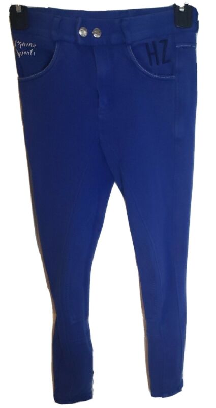 Horze Equine Sports Riding Breeches Pants Royal Blue Pockets Size M