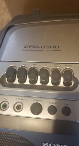 Sony CD Radio Cassette Recorder Power Drive Woofer Boombox CFD-G500