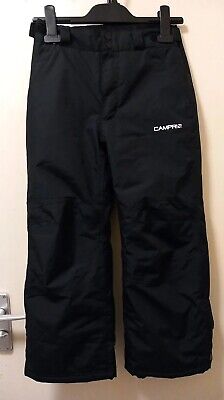 Campri Ski Pants Junior Size 9-10 /M EU134-140cm Black Ski Trousers New!