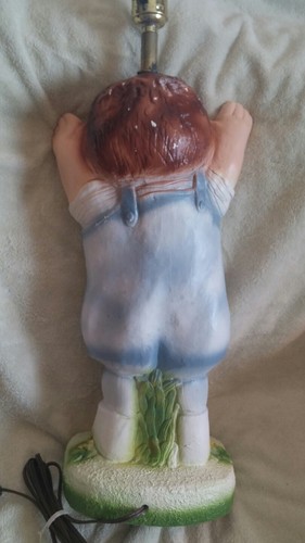 Vintage Cabbage Patch Doll Lamp Chalkware 21 inches Works 1980s