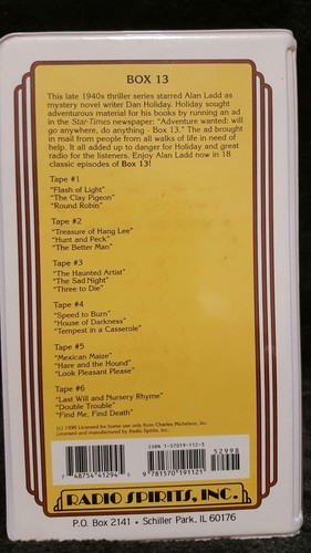 Radio Spirits presents Box 13 9 hours 6 Cassettes *B2* R1S2B2