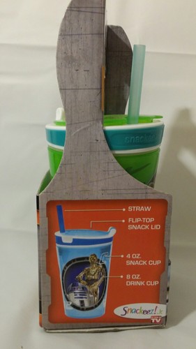 Snackeez Jr Disney Star Wars 2 in 1 Snack & Drink Cup Yoda Brand New
