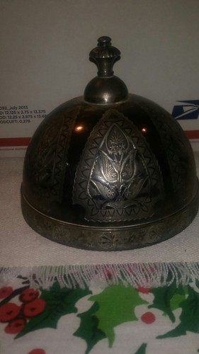 Vintage Ornate Silver Plate Cover Finial ORNATE DETAIL ETCHED 5