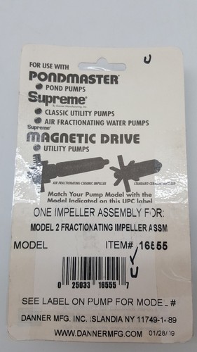 Danner Supreme Hydro Fractionating Impeller Assembly pond pump accessories