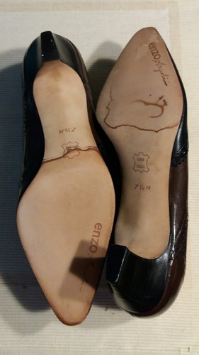 Women's Enzo Angiolini Two Toned Black/Brown Slip On Shoe - Size 7 1/2M