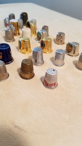 Thimble Vintage Sewing Lot of States, Advetising, Souvenir and some plain ones