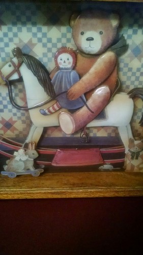 Vintage Nita Showers (1985) hand crafted nursery shadow box.