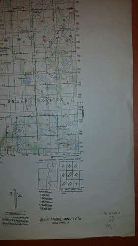 1940's Army Topo Map Belle Prairie Minnesota  7176 III Camp Ripley