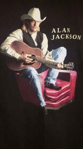1998 ALAN JACKSON T Shirt Men Adult Large L  on Tour Black LITTLE MAN