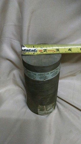 Anviloy 1150 Tungsten Round Bar Stock 3.250 Inch Dia. 6.250 Inch Long 32 Pounds