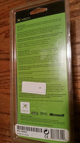 Official Original Xbox Adapter New Unopened Advanced AV Pack for S Video