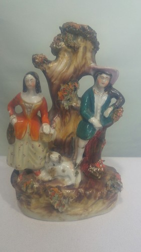 19th Century Staffordshire Porcelain Figural Bud Vases
