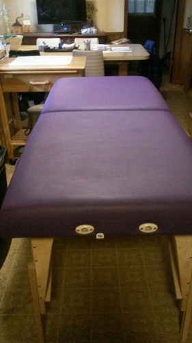 Mint condition ..Purple Oakworks Portable Massage Table and Attachments