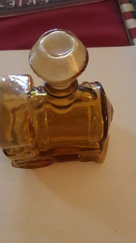 Vintage Amber Glass Train Decanter marked 133