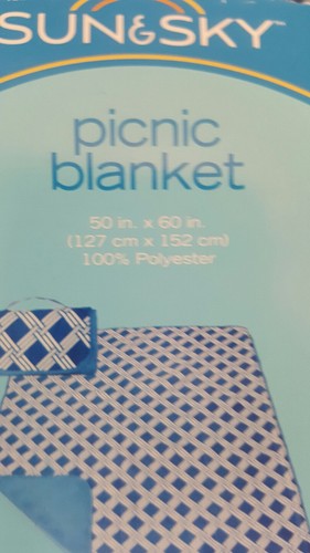 Sun and Sky Picnic Blanket 50'' x 60'' water resistant underlining