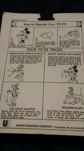 Vintage Walt Disney Productions Mickey Mouse an his pals Yo Yo.