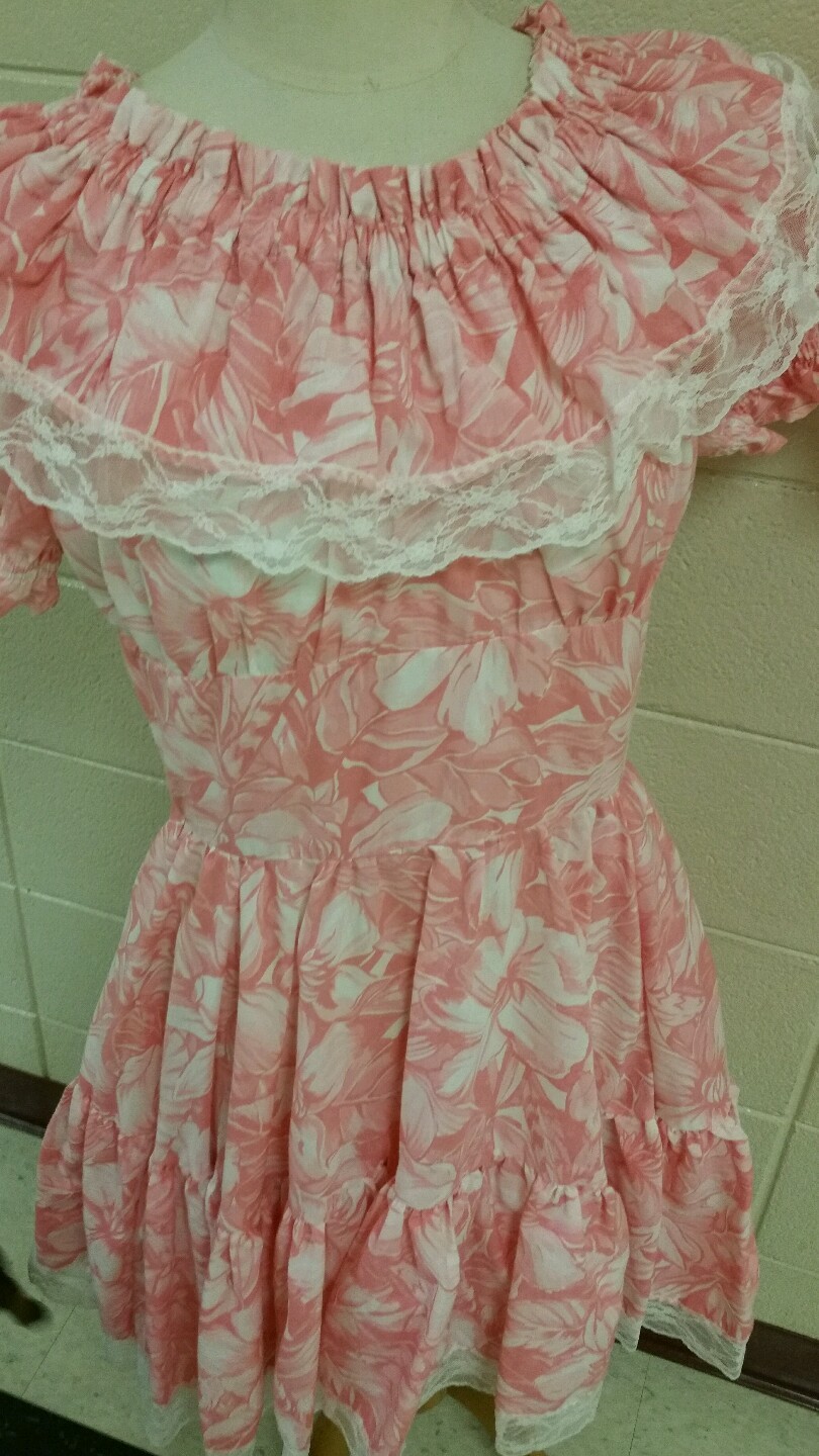 PINK RUFFLE Rockabilly Country Western Square Dance Dress costume Bloomers Pink