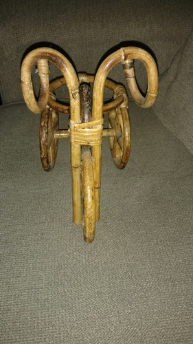 Wooden Wicker Tricycle Flower Pot Holder