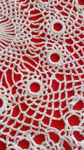 NEW 2 Piece Set Hand Crochet Doilies White 17