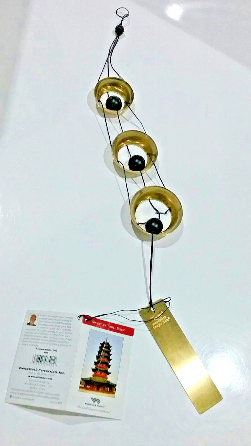 Woodstock Temple Bells Wind Chime NWT Bells Trio TB3 World’s Favorite Windchime