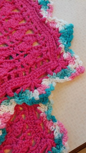 Handmade Afghan Throw Raspberry Teal 43