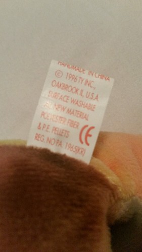 Ty beanie babies peace bear error