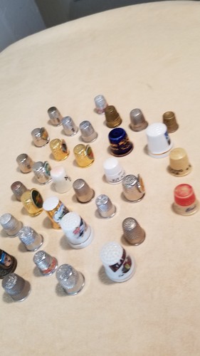 Thimble Vintage Sewing Lot of States, Advetising, Souvenir and some plain ones