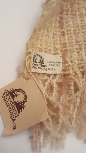 Woodland Weaving Arts Handwoven Vermont Wool Mohair Throw 23×72 $1150.