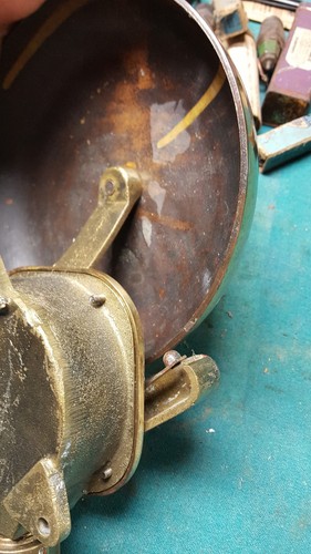 Antique All Brass Wall General Fire Alarm Bell 24 Volts Nautical Railroad