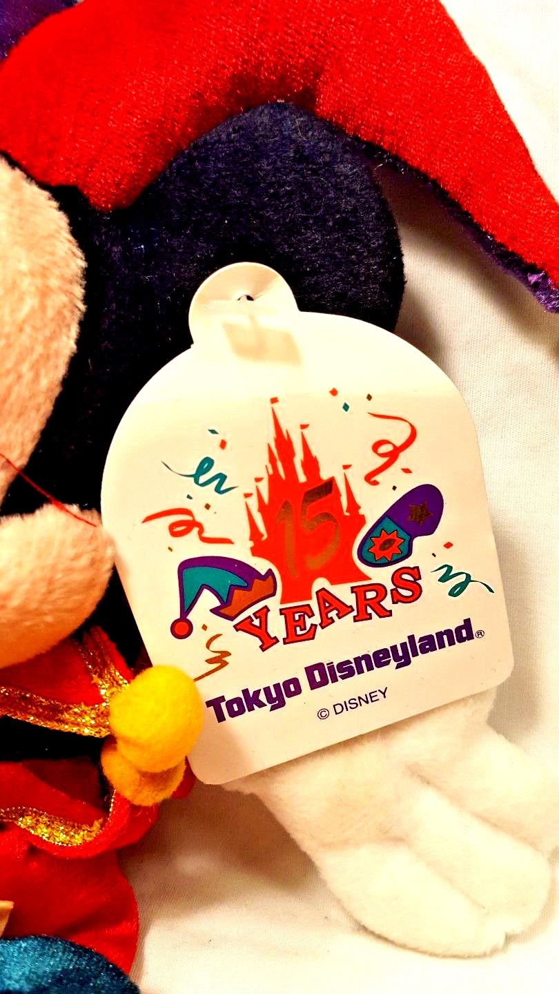 Tokyo Disneyland Jesters Jokers Mickey Minnie Plush Disney 15th Anniversary 90s
