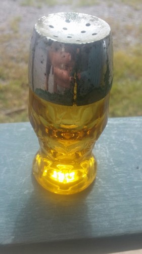 Antique Yellow Glass Salt & Pepper Shakers