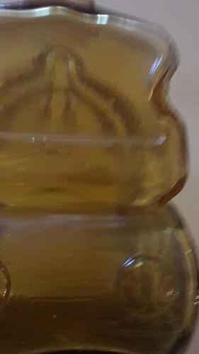 Vintage Amber Glass Train Decanter marked 133