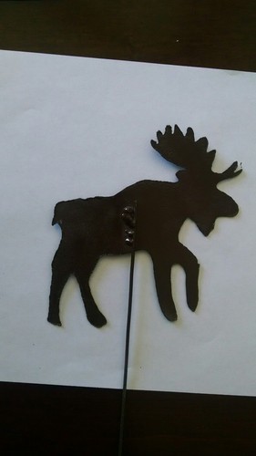 Moose Yard Garden Plant Stake Marker Handmade from Scrap Metal 5