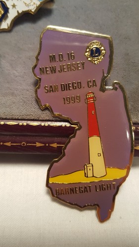 Lions Club Pins NC NJ USCG Enumclaw Cane  lot of 9 vintage/state/conventions/NC