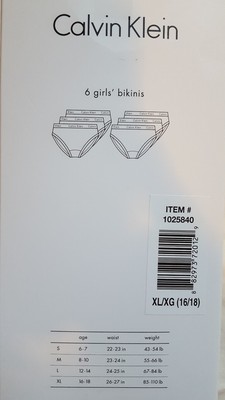 Calvin klein girls bikinis size XL. 6pieces