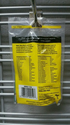 Metra 70-1720 Wiring Harness for Honda / Acura 1986-2001