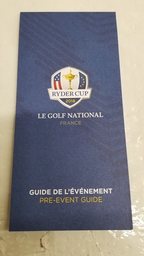 2 SATURDAY RYDER CUP 2018 TICKETS LE GOLF NATIONAL GROUNDS TWO